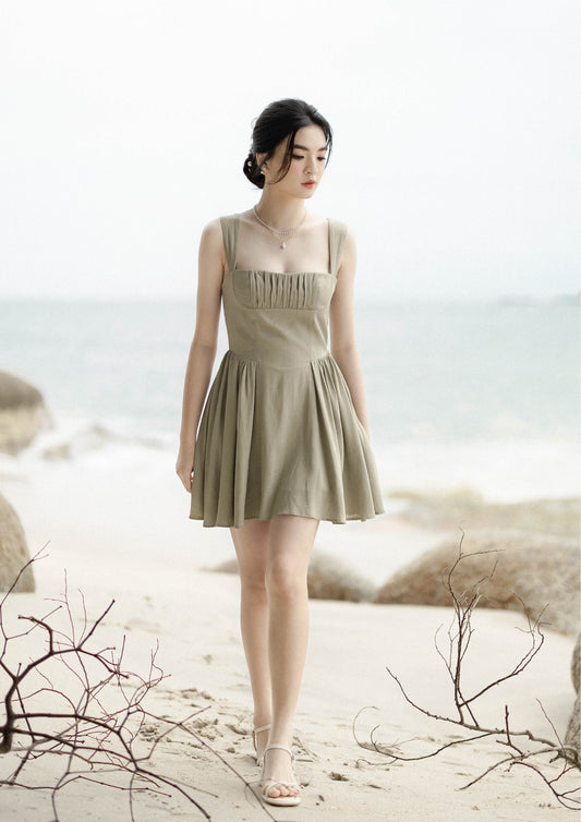 Varena Mini Dress - Sage Green