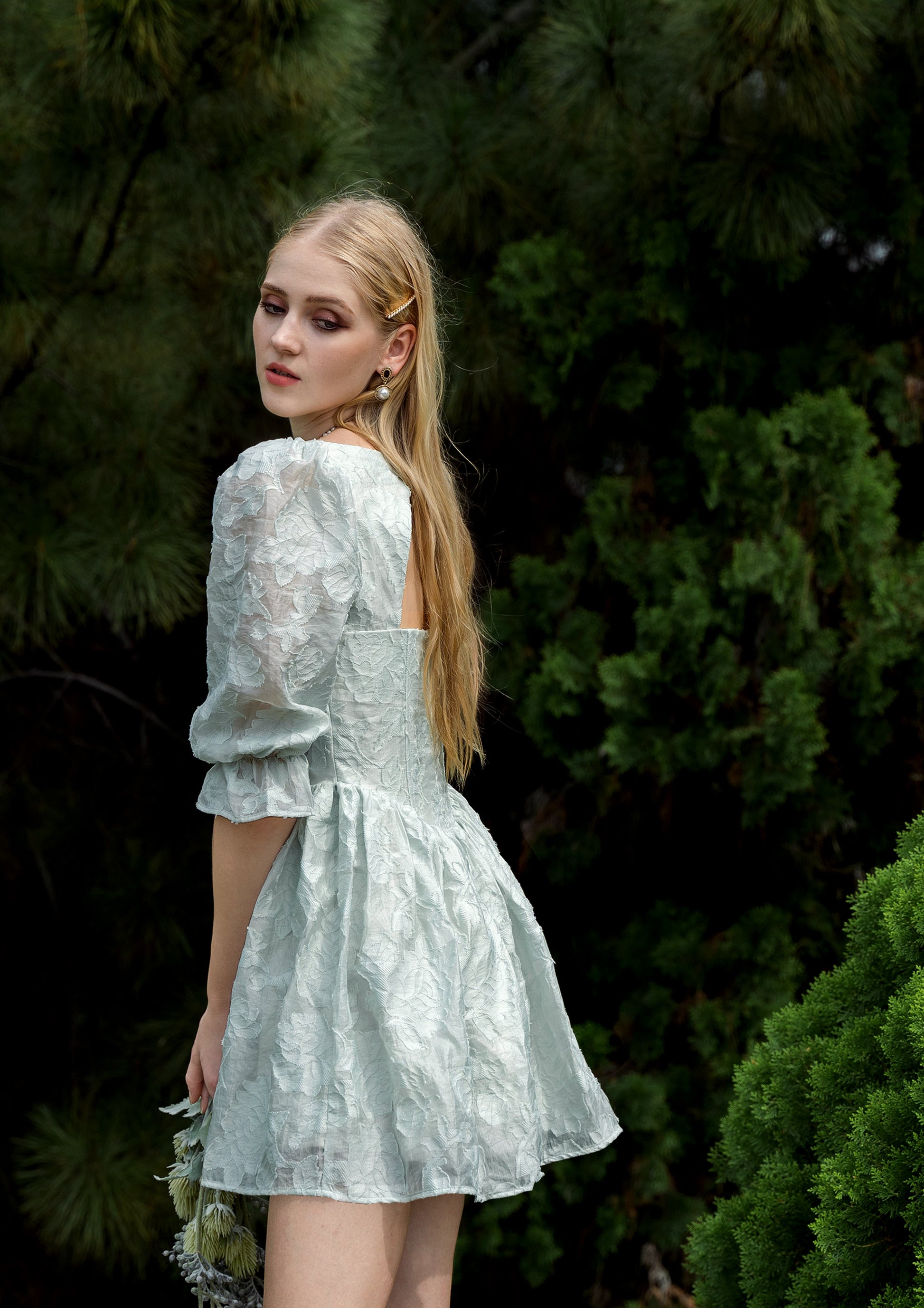 jem mini dress Alice and Olivia Alice and Oliva Jem Denim Tiered Mini Dress
